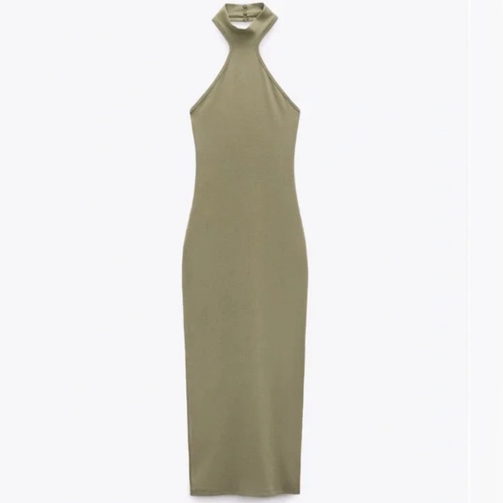 Zara Green Halter Bodycon Dress